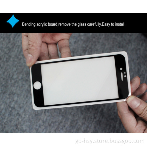 Full Coverage Screen Protector With Acrylic Board for iPhone,2.5D Shin-Etsu Oil Asahi Glass Screen Protector for iPhone 6/6S